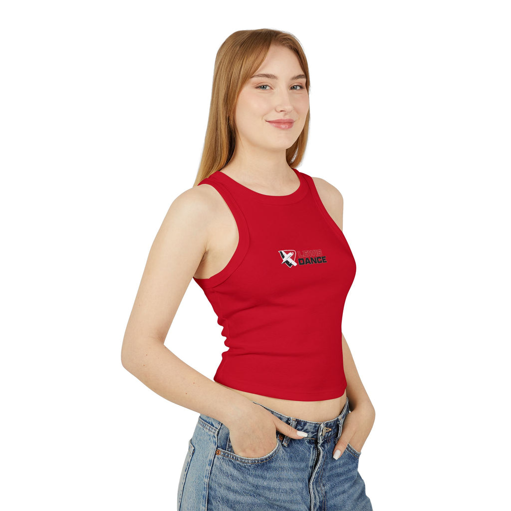 Flyerettes Script Logo Racer Tank Top | Lewis Dance Performance Crop Tank