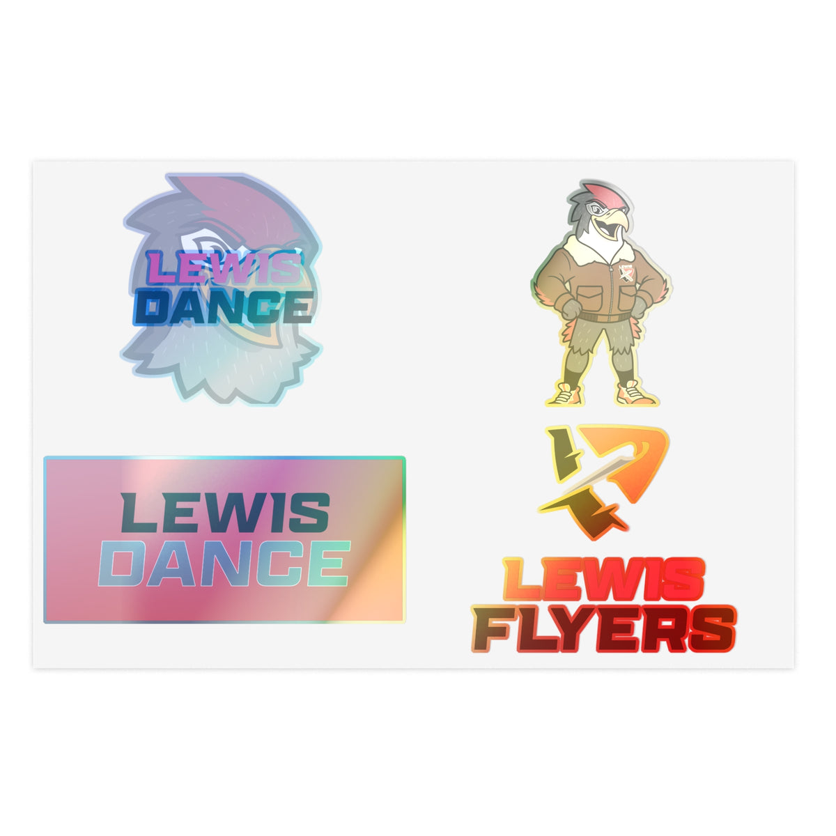 Lewis Dance & Flyers Sticker Sheet — School Spirit Logo Sticker Set