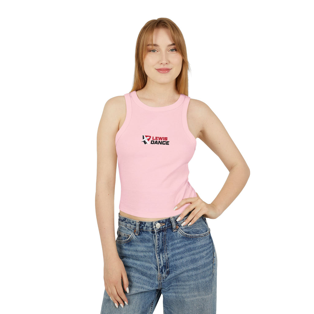 Flyerettes Script Logo Racer Tank Top | Lewis Dance Performance Crop Tank