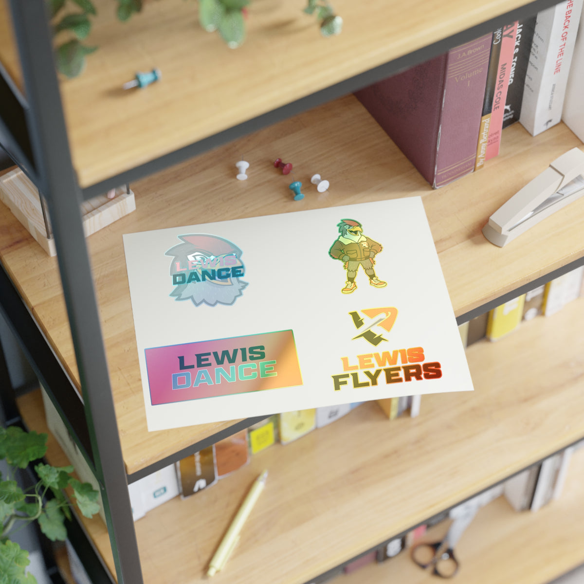 Lewis Dance & Flyers Sticker Sheet — School Spirit Logo Sticker Set