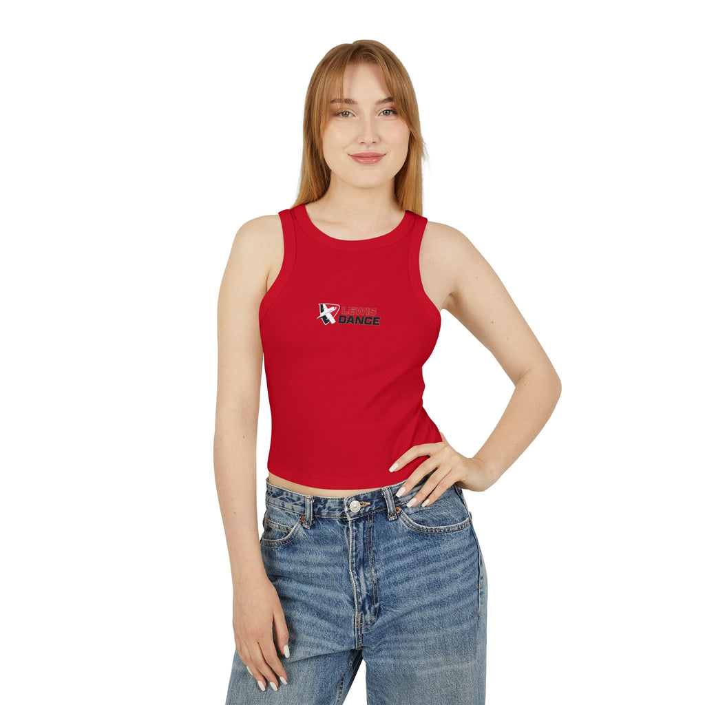 Flyerettes Script Logo Racer Tank Top | Lewis Dance Performance Crop Tank
