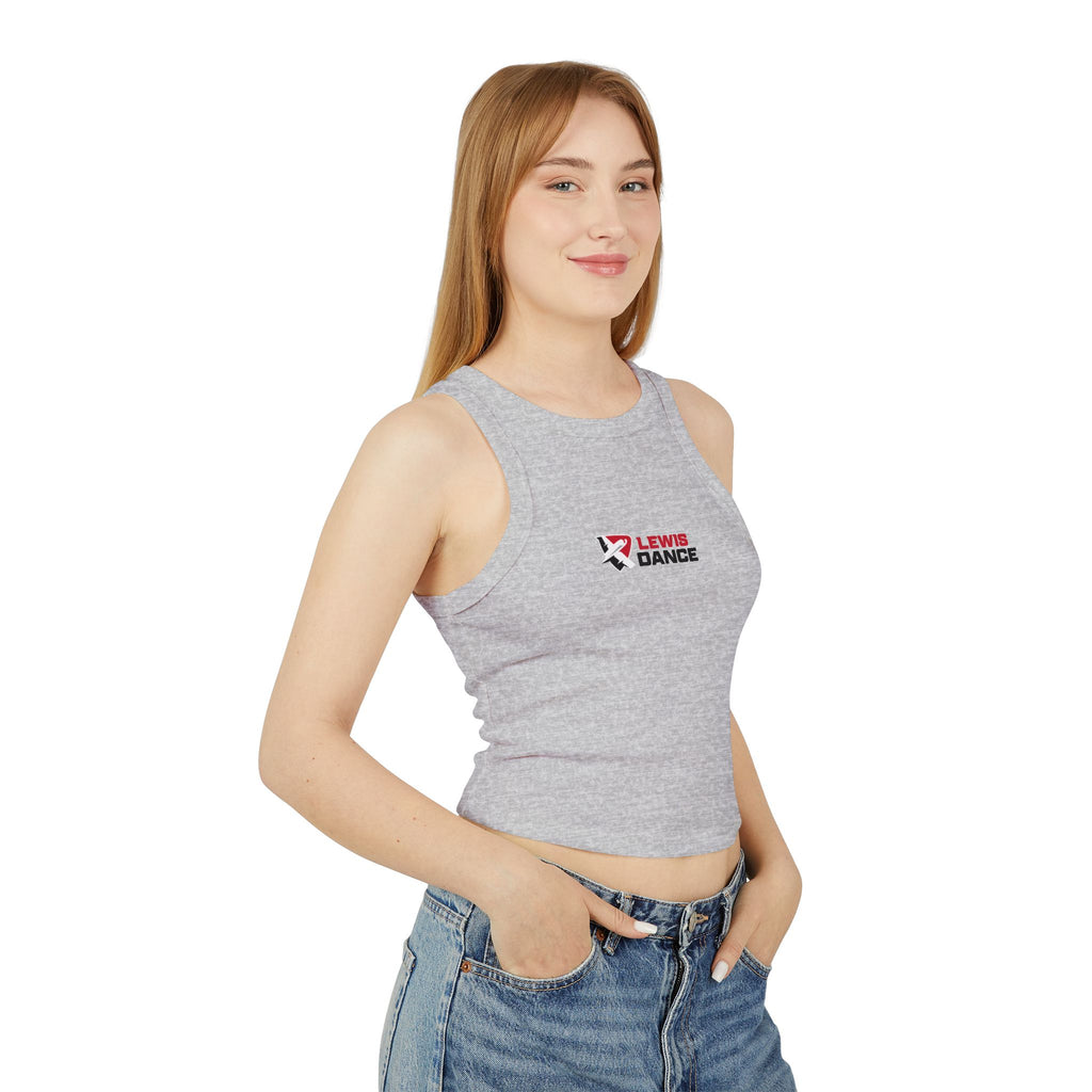 Flyerettes Script Logo Racer Tank Top | Lewis Dance Performance Crop Tank