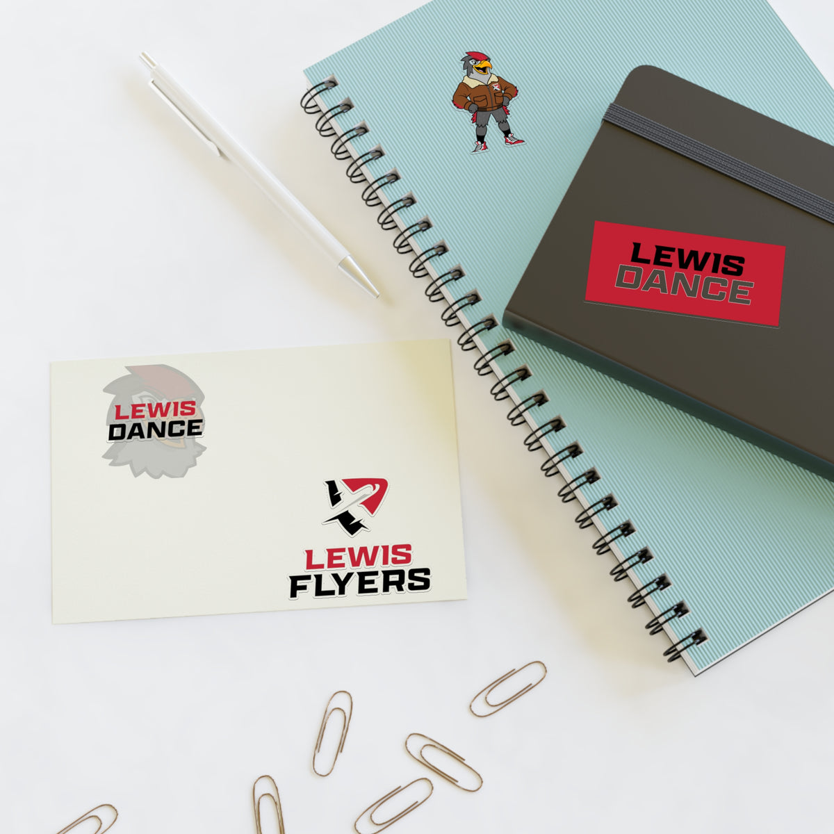 Lewis Dance & Flyers Sticker Sheet — School Spirit Logo Sticker Set