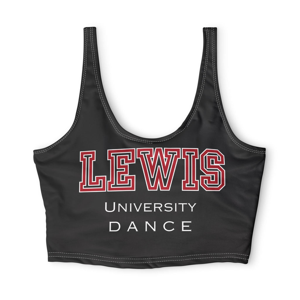 Lewis University Dance Women's Performance Crop Tank – Black Athletic Dance Bra