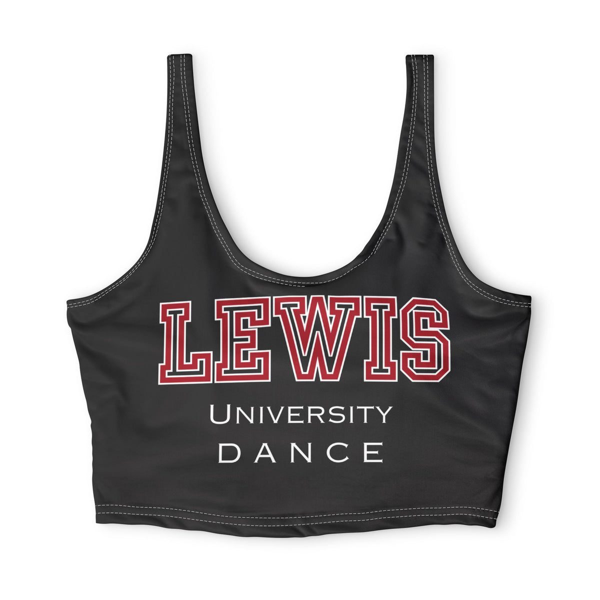 Lewis University Dance Women's Performance Crop Tank – Black Athletic Dance Bra