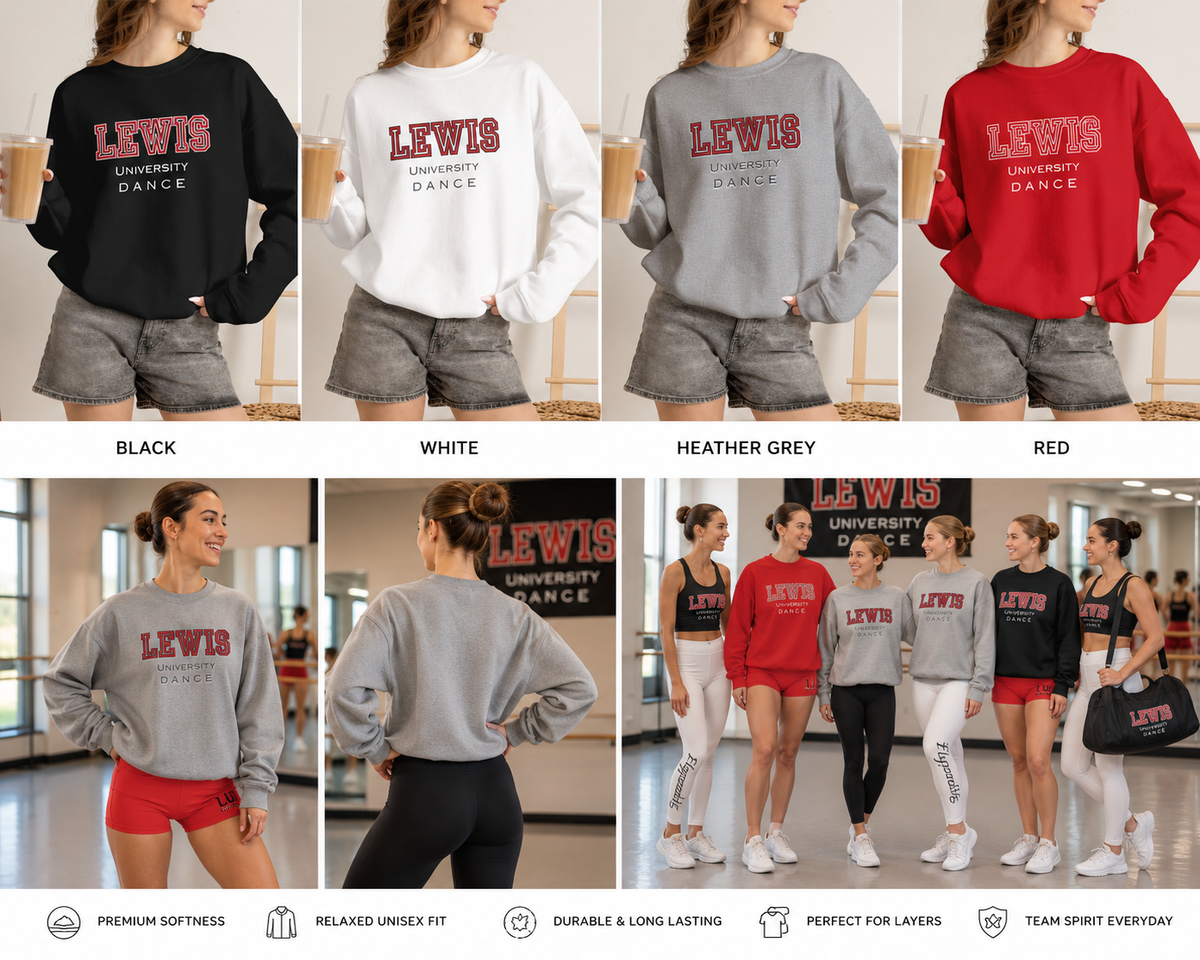 Lewis University Dance Classic Crewneck Sweatshirt – Unisex Collegiate Spirit Pullover