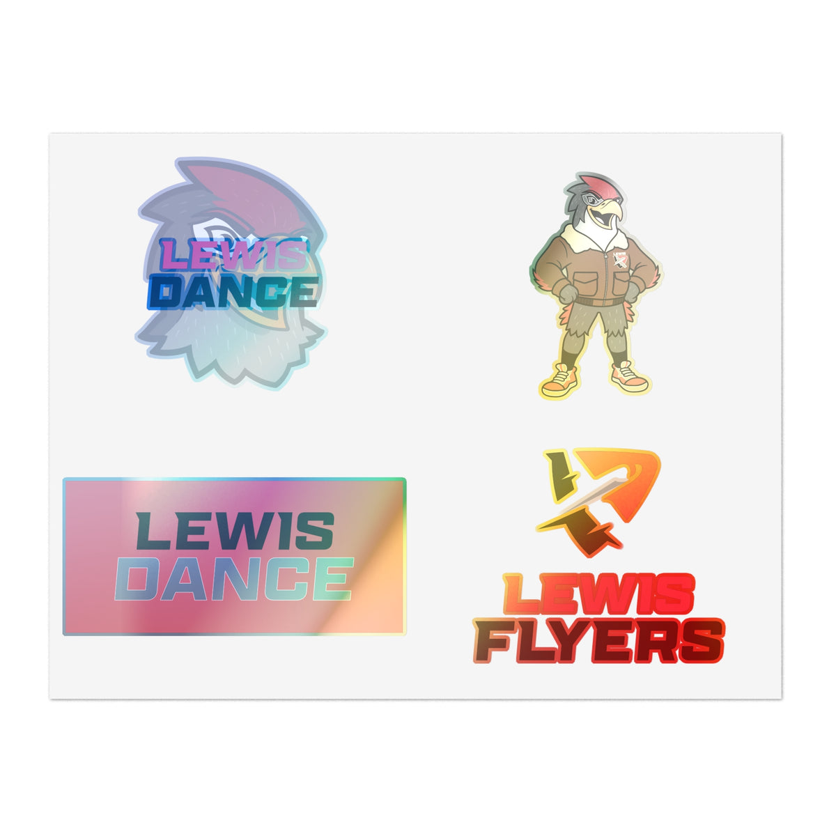Lewis Dance & Flyers Sticker Sheet — School Spirit Logo Sticker Set