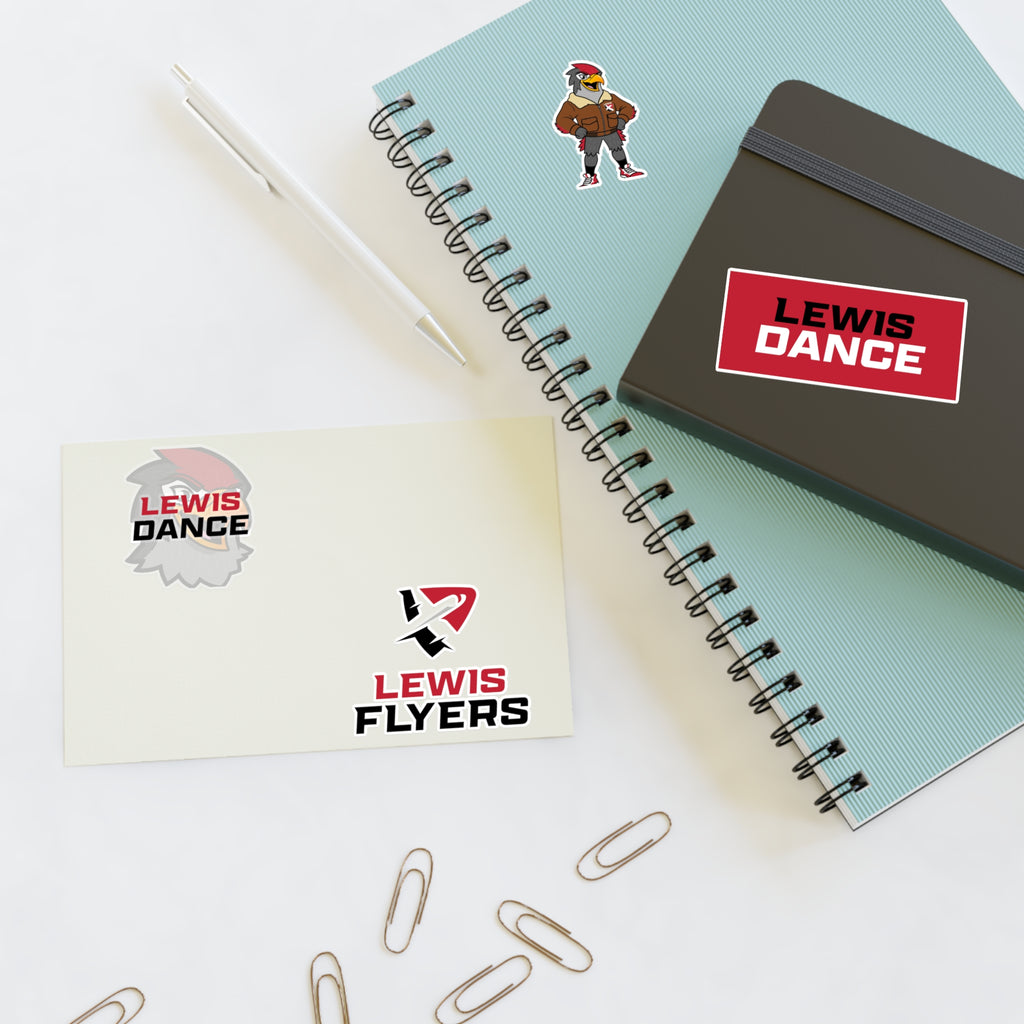 Lewis Dance & Flyers Sticker Sheet — School Spirit Logo Sticker Set
