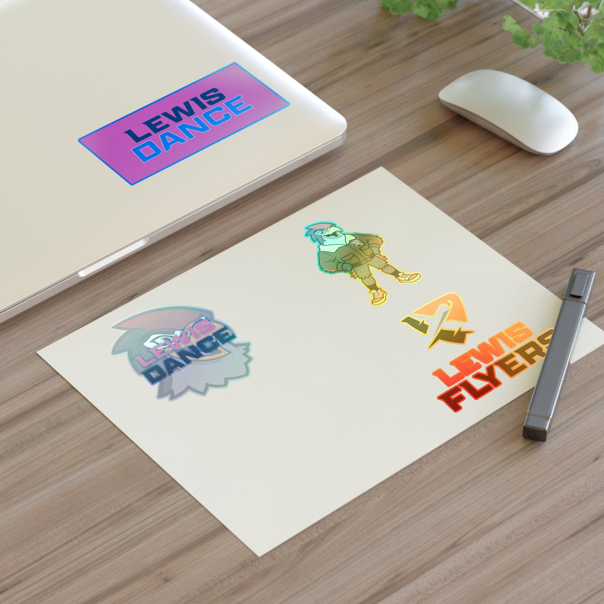 Lewis Dance & Flyers Sticker Sheet — School Spirit Logo Sticker Set