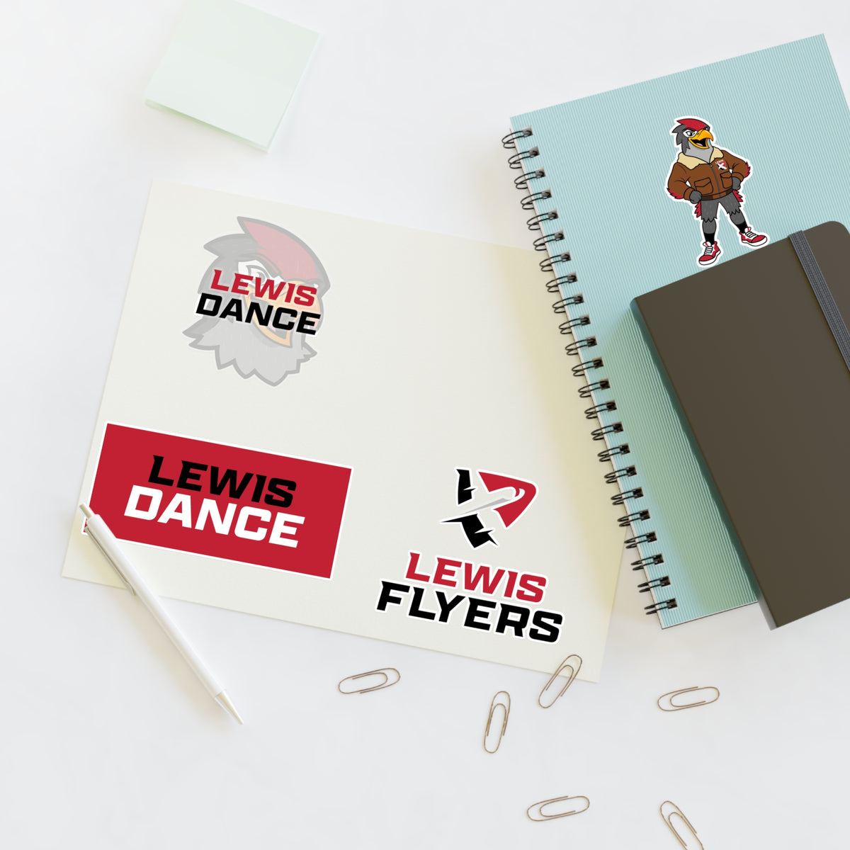 Lewis Dance & Flyers Sticker Sheet — School Spirit Logo Sticker Set