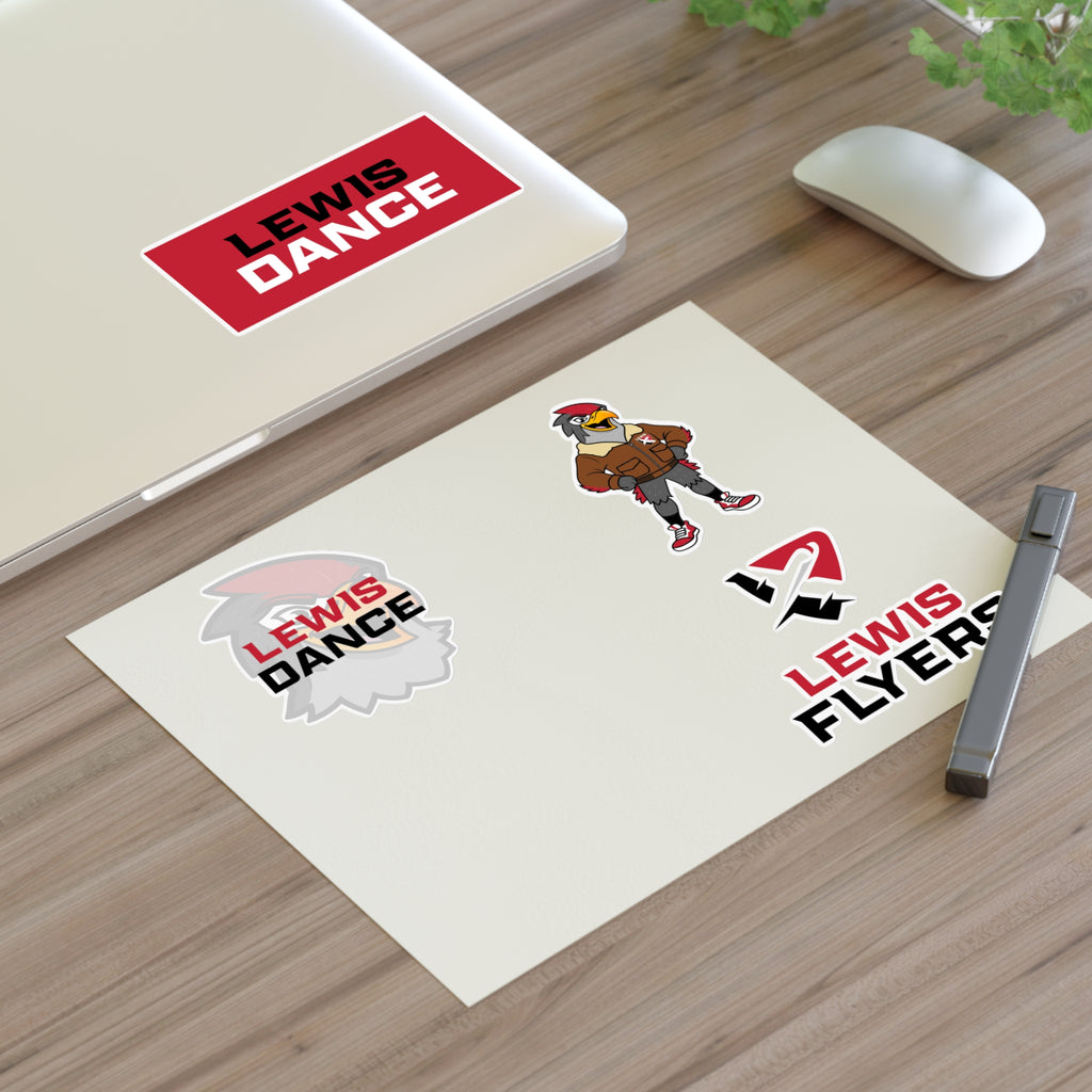 Lewis Dance & Flyers Sticker Sheet — School Spirit Logo Sticker Set