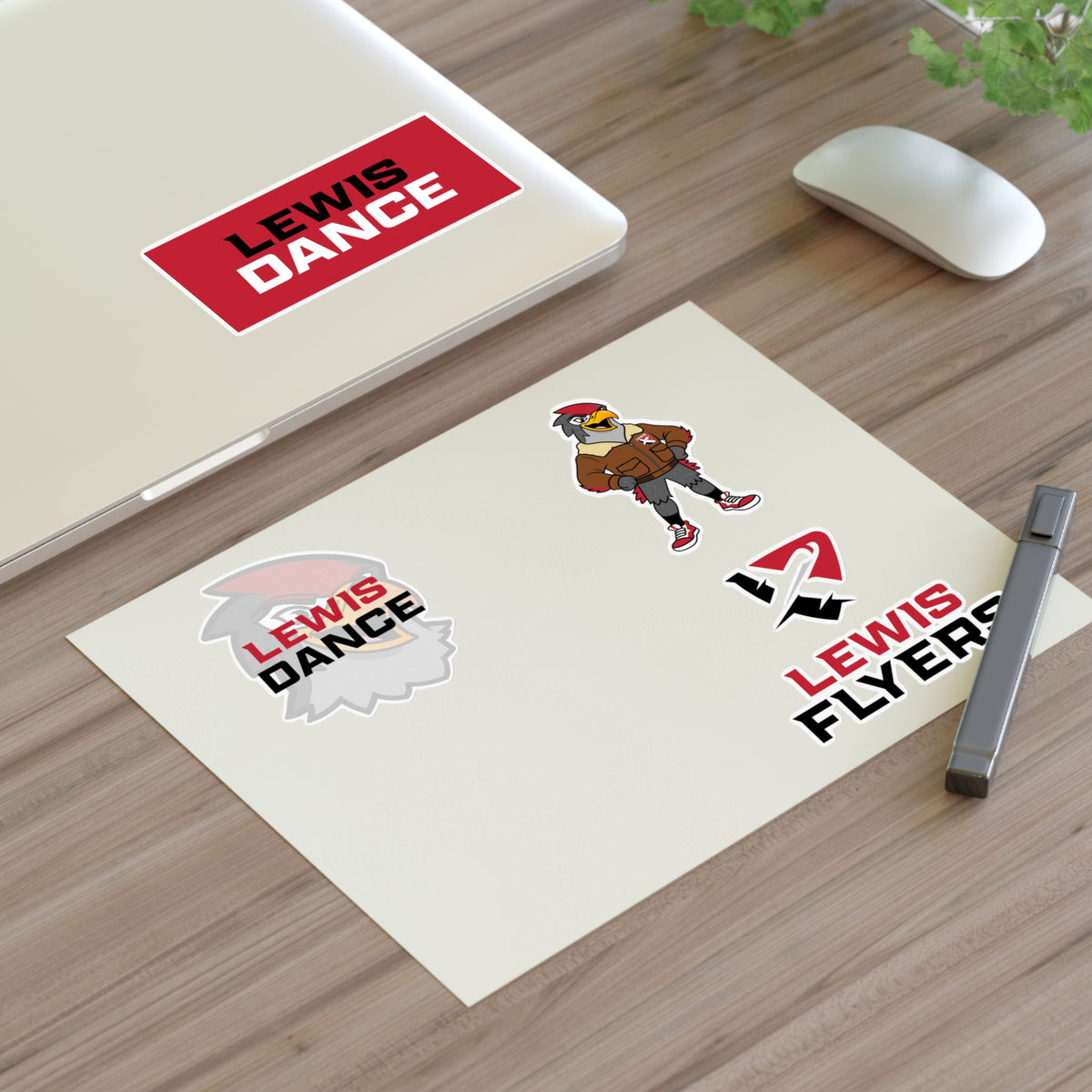 Lewis Dance & Flyers Sticker Sheet — School Spirit Logo Sticker Set
