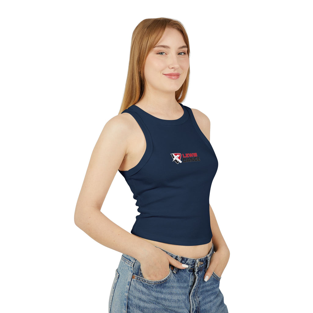 Flyerettes Script Logo Racer Tank Top | Lewis Dance Performance Crop Tank