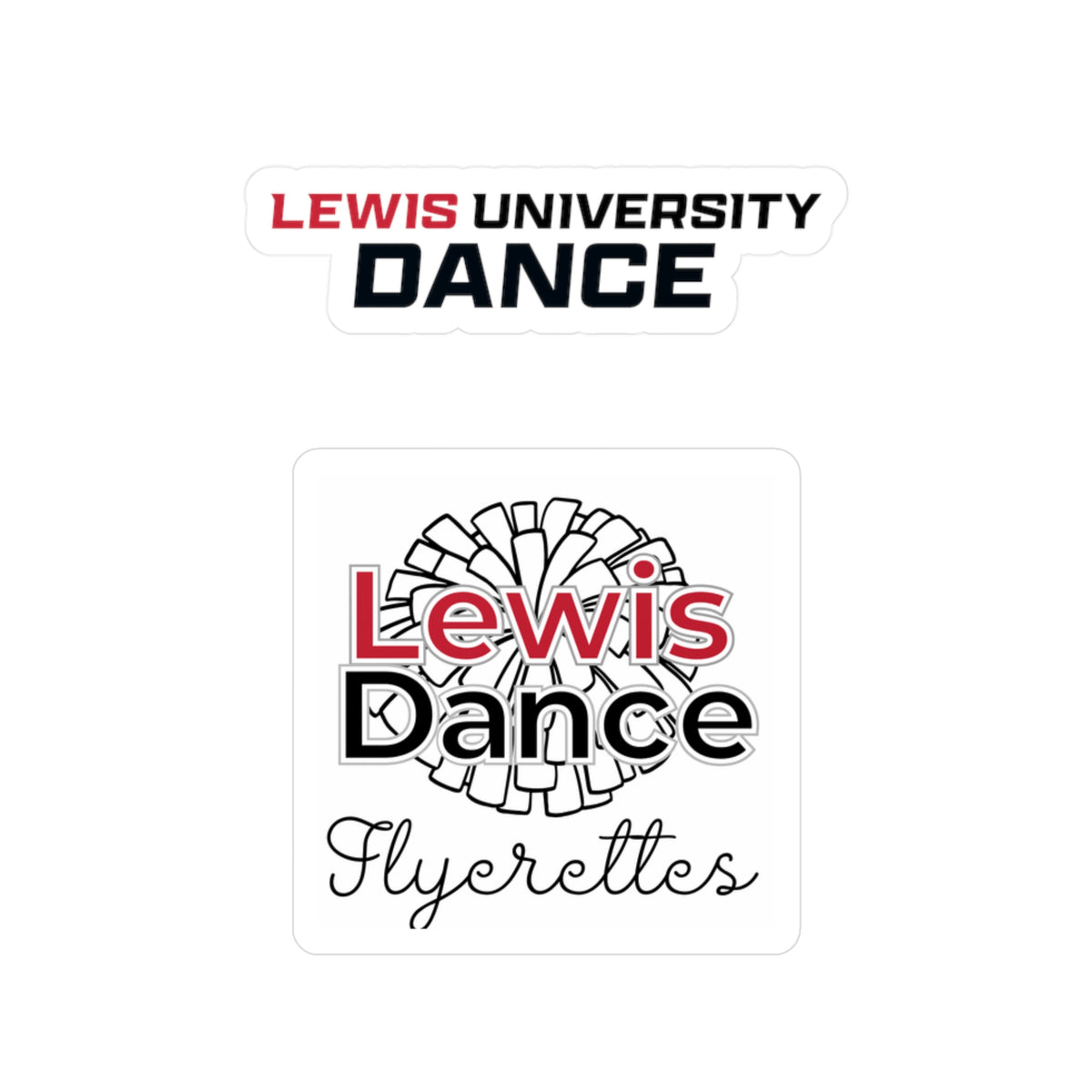 Lewis University Dance stickers Kiss-Cut Vinyl Decals | Flyerettes logo